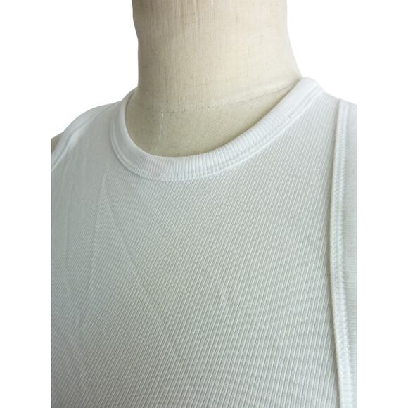 Everlane White Ribbed Racer Back Tank Top M - Picture 5 of 7